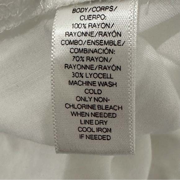 Loft Shirred Blouse White 3/4 Sleeve - Picture 6 of 7